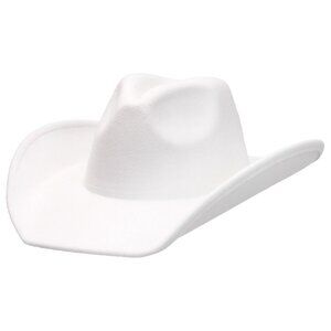 White Classic Blank Solid Felt Yeehaw Cowboy Hat